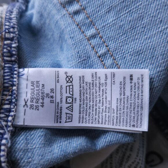 Gap Vintage Straight Patchwork Jeans Women's 26R Light Wash Distressed Mended - Picture 8 of 9